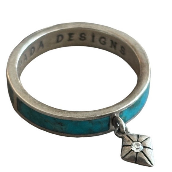Silpada Jewelry - Silpada Silver Ring with Turquoise Inlay and Charm